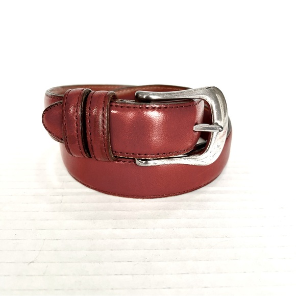 Classic Vintage Coach 32” Burgundy English Bridle Leather with Metal Buckle - Picture 1 of 8